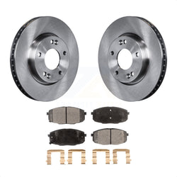 Front Disc Brake Rotors And Semi-Metallic Pads Kit For Kia Forte Koup Forte5 K8F-100553