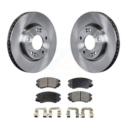 Front Disc Brake Rotors And Semi-Metallic Pads Kit For 2010-2011 Kia Soul 2.0L K8F-100555