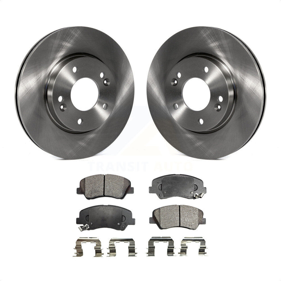 Front Disc Brake Rotors And Semi-Metallic Pads Kit For Hyundai Elantra Kia Forte Veloster GT Forte5 Coupe Koup K8F-100573 by Transit Auto