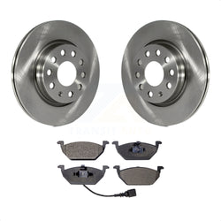 Front Disc Brake Rotors And Semi-Metallic Pads Kit For 2011-2015 Volkswagen Jetta With 280mm Diameter Rotor K8F-100584