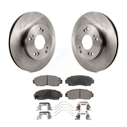 Front Disc Brake Rotors And Semi-Metallic Pads Kit For 2015 Honda Civic LX SE with Manual transmission K8F-100590