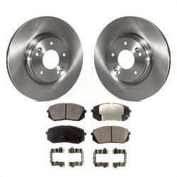 Front Disc Brake Rotors And Semi-Metallic Pads Kit For 2015 Hyundai Sonata GAS engine With Manual Parking K8F-100639