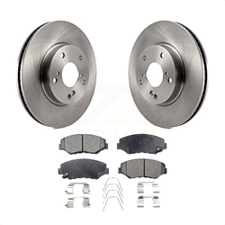 Front Disc Brake Rotors And Semi-Metallic Pads Kit For Honda Civic K8F-100643