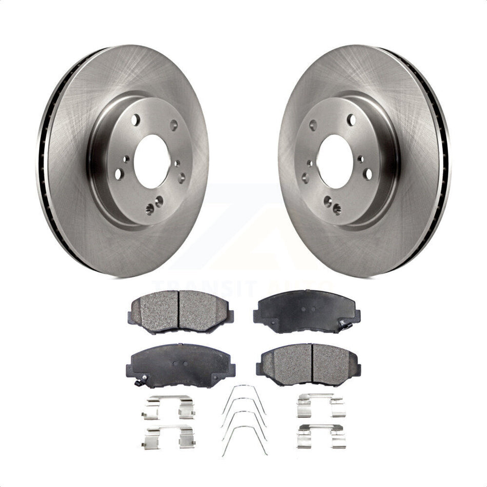 Front Disc Brake Rotors And Semi-Metallic Pads Kit For Honda Civic K8F-100643 by Transit Auto