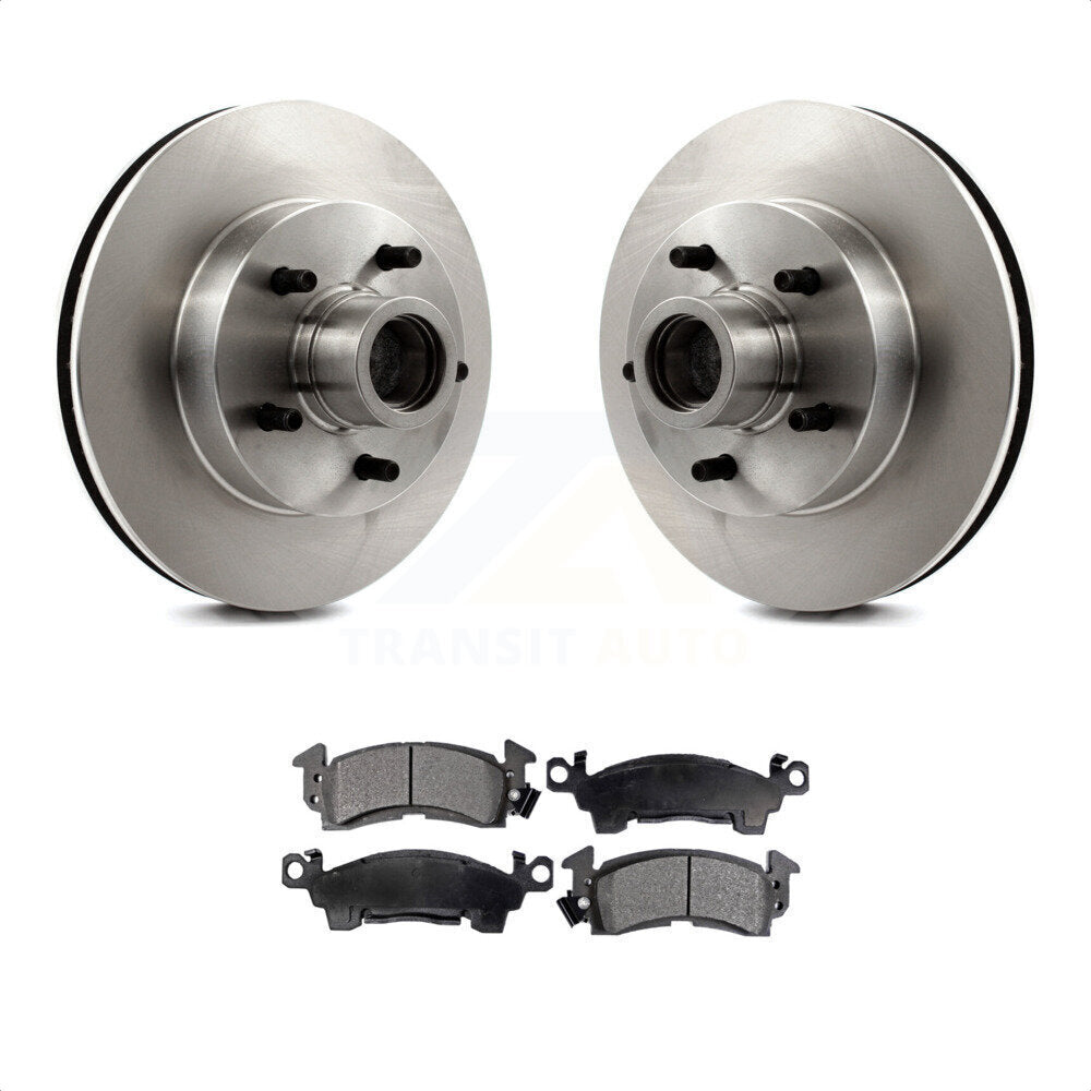 Front Brake Rotors & Semi-Metallic Pad Kit For Chevrolet C10 G20 GMC Cadillac C1500 G2500 Fleetwood R10 Brougham K5 Blazer R1500 Suburban G10 DeVille G1500 Commercial Chassis K8F-100654 by Transit Auto