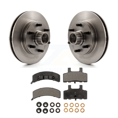 Front Disc Brake Rotors Hub Assembly And Semi-Metallic Pads Kit For Chevrolet C2500 Express 2500 GMC Savana K8F-100661 by Transit Auto