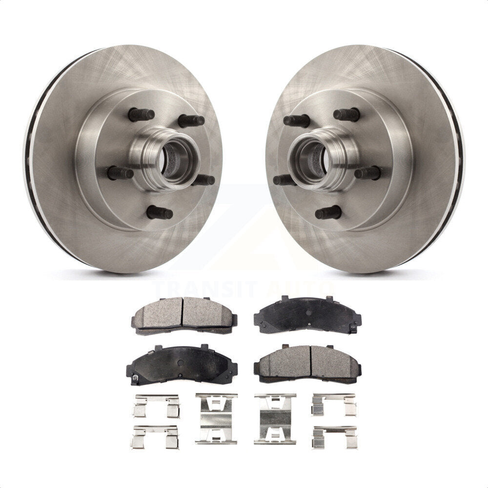 Front Disc Brake Rotors Hub Assembly And Semi-Metallic Pads Kit For Ford Ranger Mazda B3000 B4000 B2300 K8F-100681 by Transit Auto