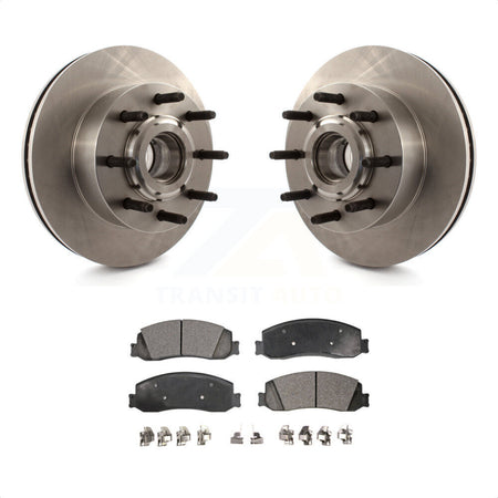 Front Disc Brake Rotors Hub Assembly And Semi-Metallic Pads Kit For Ford F-250 Super Duty F-350 RWD K8F-100701 by Transit Auto