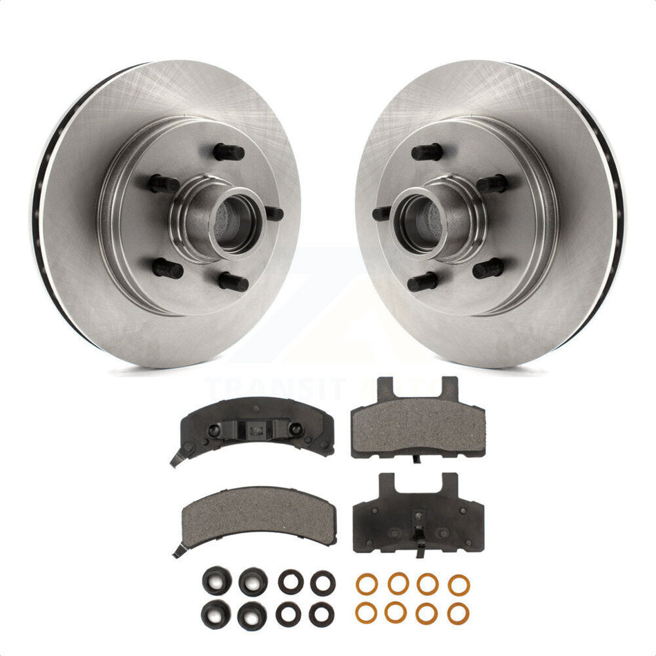 Front Disc Brake Rotors Hub Assembly And Semi-Metallic Pads Kit For C1500 Chevrolet GMC Suburban K8F-100711 by Transit Auto