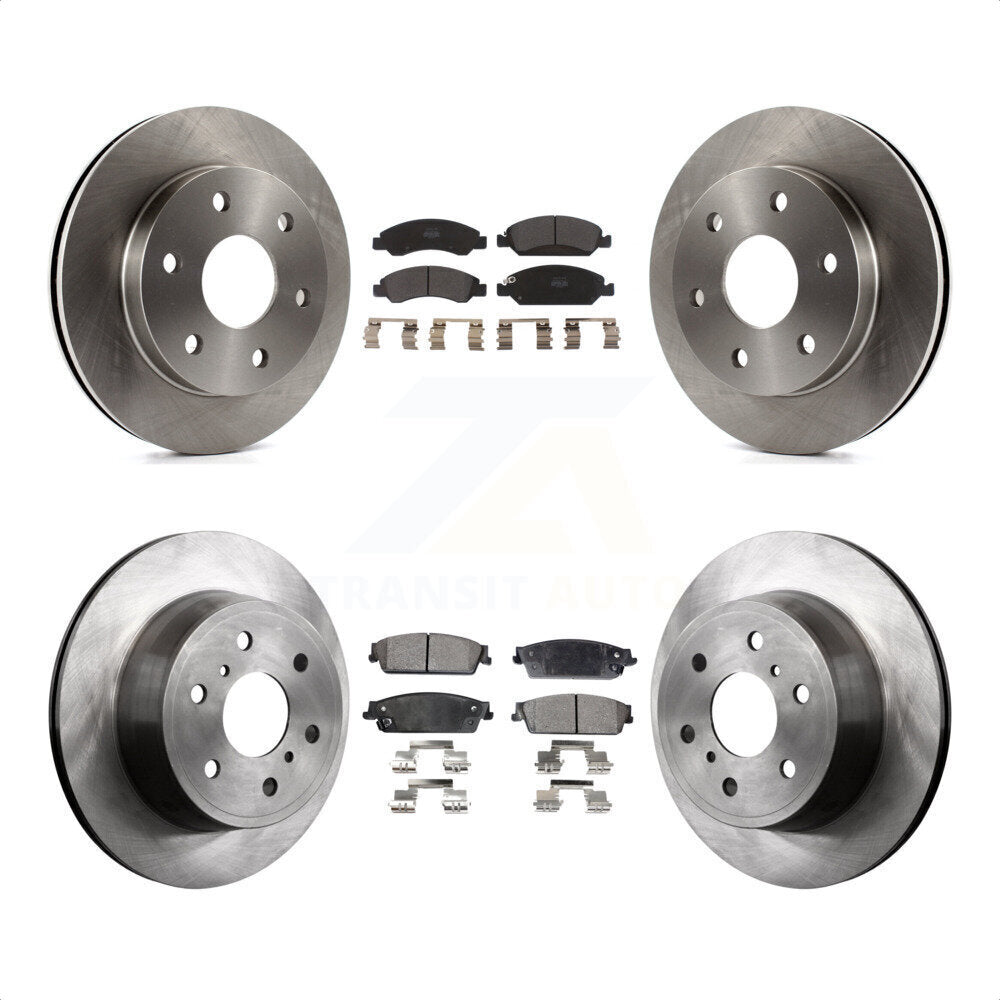 Front Rear Disc Brake Rotors And Semi-Metallic Pads Kit For 2007 GMC Sierra 1500 rear brakes K8F-100726 by Transit Auto