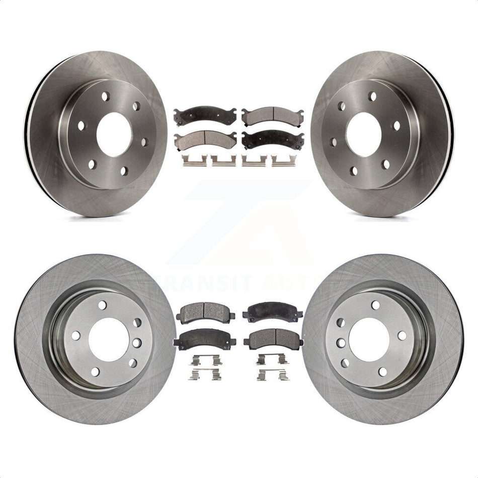 Front Rear Disc Brake Rotors And Semi-Metallic Pads Kit For 2006-2006 Chevrolet Express 2500 GMC Savana K8F-100727 by Transit Auto