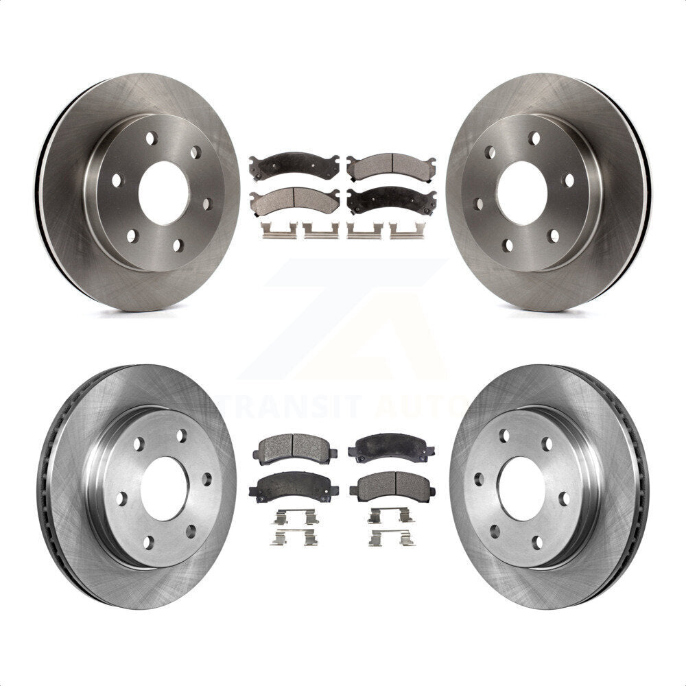 Front Rear Disc Brake Rotors And Semi-Metallic Pads Kit For 2006 Chevrolet Express 2500 GAS engine With 6 Lug Wheels K8F-100728 by Transit Auto