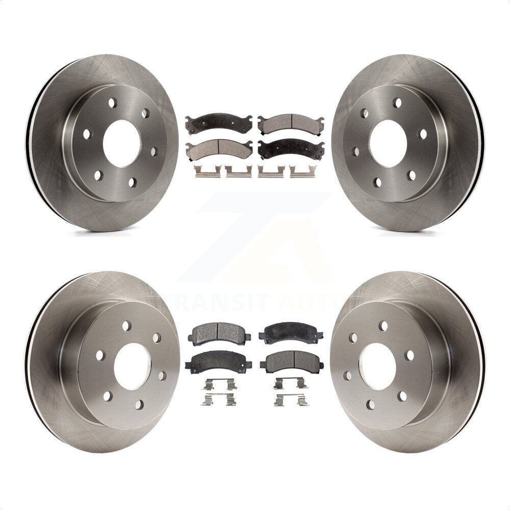 Front Rear Disc Brake Rotors And Semi-Metallic Pads Kit For 2006 GMC Savana 2500 GAS engine With 7300 Lb GVW K8F-100729 by Transit Auto