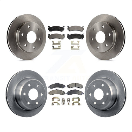 Front Rear Disc Brake Rotors And Semi-Metallic Pads Kit For Chevrolet Silverado 1500 GMC Tahoe Sierra Suburban Yukon Avalanche XL Cadillac Escalade ESV EXT K8F-100734 by Transit Auto