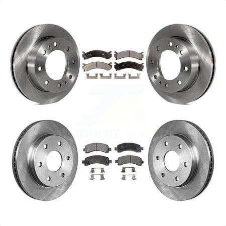 Front Rear Disc Brake Rotors And Semi-Metallic Pads Kit For Chevrolet Express 2500 GMC Savana K8F-100742 by Transit Auto