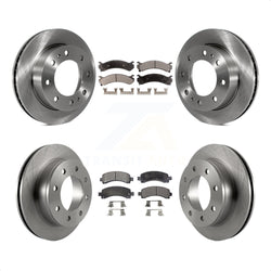 Front Rear Disc Brake Rotors And Semi-Metallic Pads Kit For Chevrolet Express 2500 GMC Savana K8F-100744