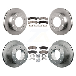 Front Rear Disc Brake Rotors And Semi-Metallic Pads Kit For 2001-2001 Chevrolet Silverado 3500 GMC Sierra K8F-100747