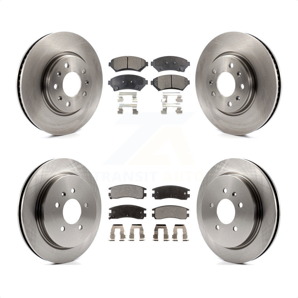 Front Rear Disc Brake Rotors And Semi-Metallic Pads Kit For 2003-2004 Cadillac Seville With Vented Rotor K8F-100756 by Transit Auto