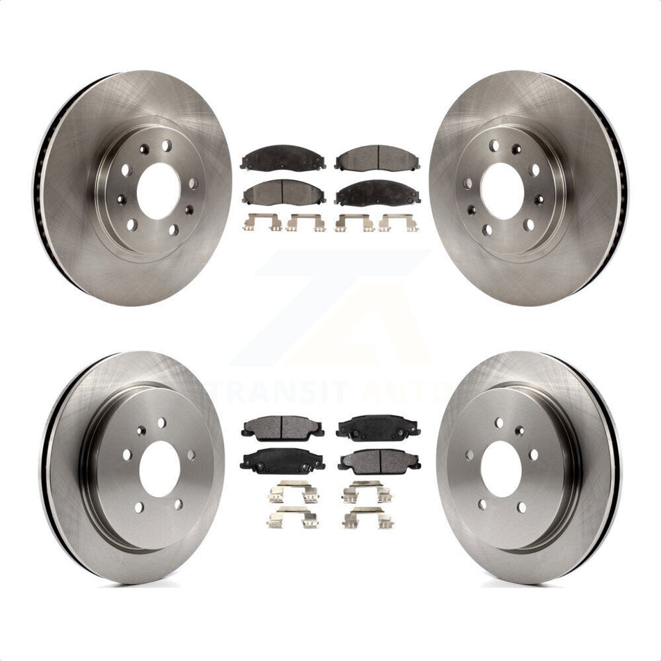 Front Rear Disc Brake Rotors And Semi-Metallic Pads Kit For Cadillac CTS With Standard Suspension K8F-100758 by Transit Auto