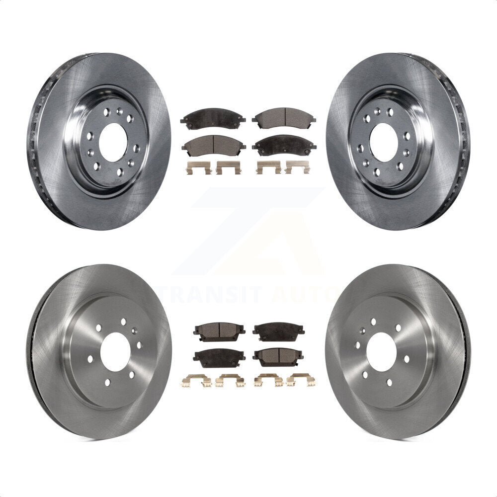 Front Rear Disc Brake Rotors And Semi-Metallic Pads Kit For Cadillac SRX K8F-100769 by Transit Auto