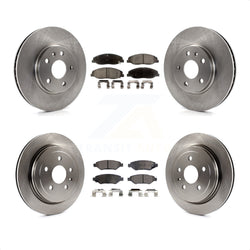 Front Rear Disc Brake Rotors And Semi-Metallic Pads Kit For Cadillac CTS K8F-100811