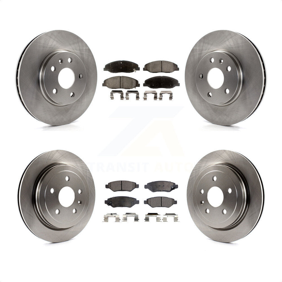 Front Rear Disc Brake Rotors And Semi-Metallic Pads Kit For Cadillac CTS K8F-100811 by Transit Auto