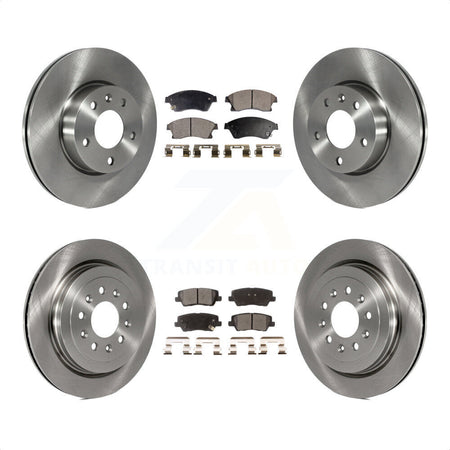 Front Rear Disc Brake Rotors And Semi-Metallic Pads Kit For 2013-2015 Cadillac ATS With 300mm Diameter Rotor K8F-100834 by Transit Auto