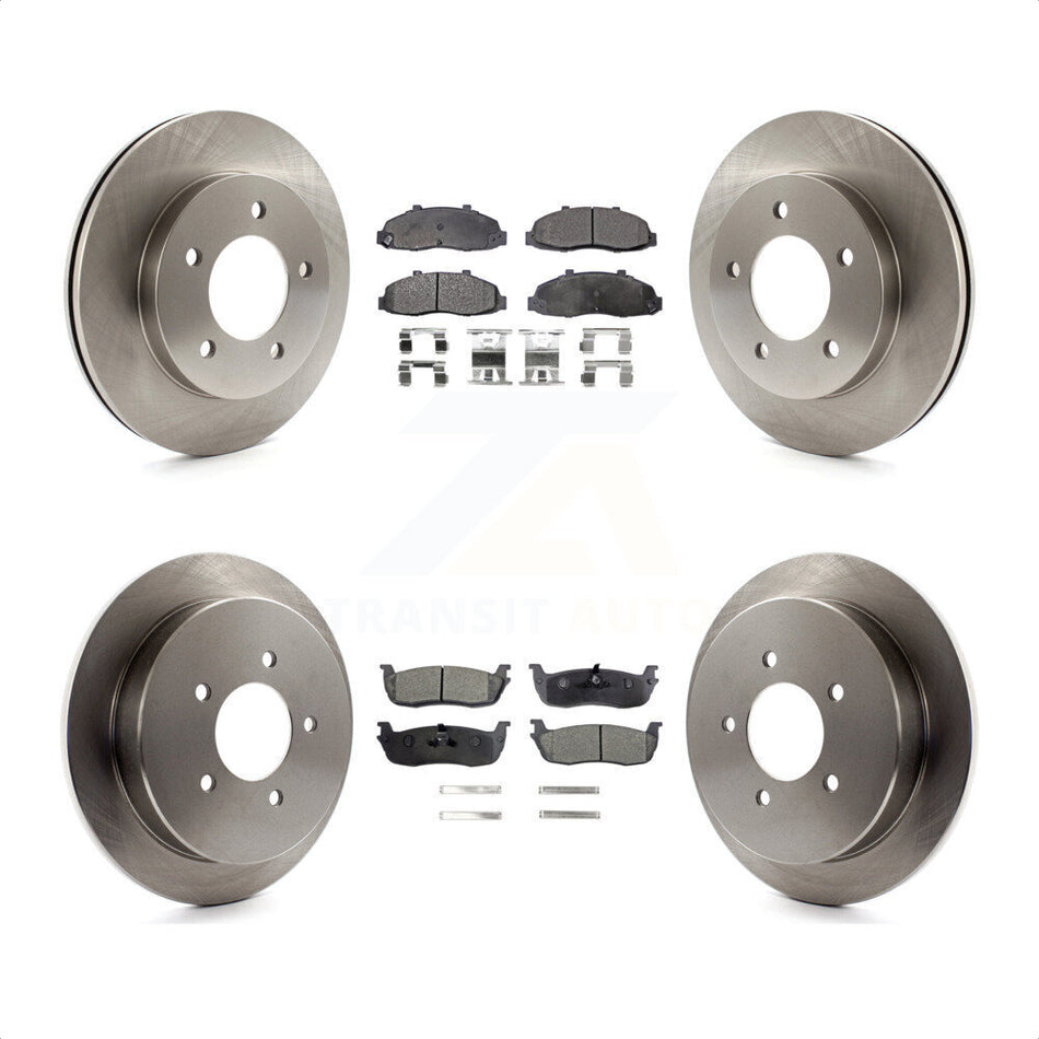 Front Rear Disc Brake Rotors And Semi-Metallic Pads Kit For Ford F-150 4WD K8F-100842 by Transit Auto