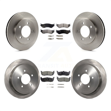 Front Rear Disc Brake Rotors And Semi-Metallic Pads Kit For 1999-2001 Ford Expedition Lincoln Navigator With 14mm Wheel Lugs 4WD K8F-100853 by Transit Auto