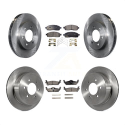 Front Rear Disc Brake Rotors And Semi-Metallic Pads Kit For Ford F-150 Lincoln Mark LT 4WD K8F-100863