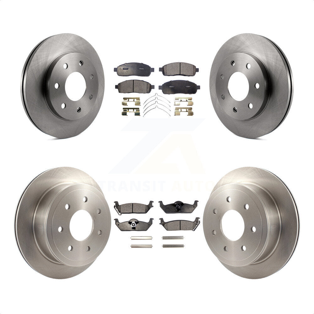 Front Rear Disc Brake Rotors And Semi-Metallic Pads Kit For Ford F-150 Lincoln Mark LT 4WD K8F-100864 by Transit Auto