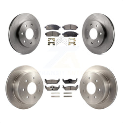 Front Rear Disc Brake Rotors And Semi-Metallic Pads Kit For Ford F-150 Lincoln Mark LT 4WD K8F-100864