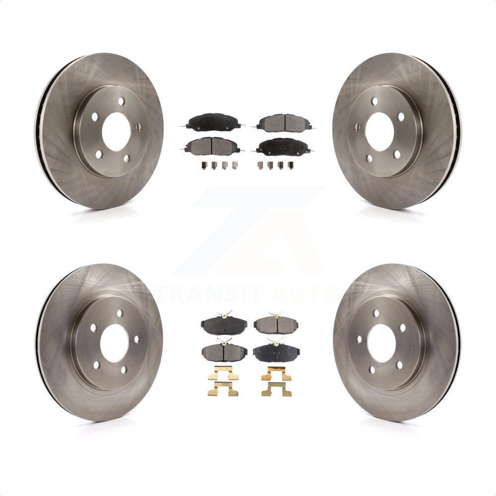 Front Rear Disc Brake Rotors And Semi-Metallic Pads Kit For 2005-2010 Ford Mustang Base K8F-100876 by Transit Auto