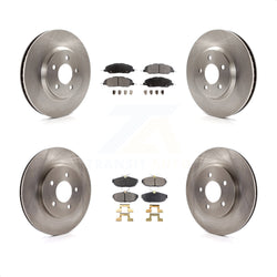 Front Rear Disc Brake Rotors And Semi-Metallic Pads Kit For Ford Mustang K8F-100877