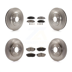 Front Rear Disc Brake Rotors And Semi-Metallic Pads Kit For Ford Mustang K8F-100878