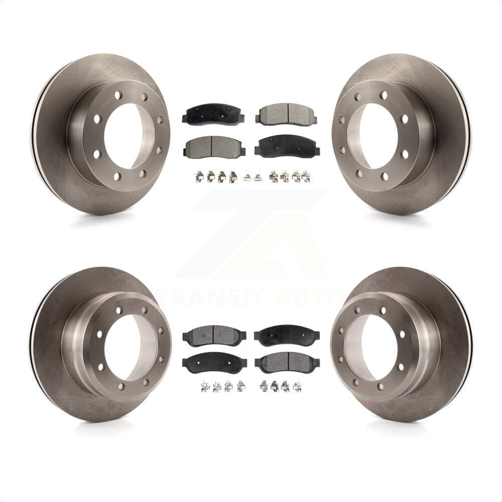 Front Rear Disc Brake Rotors And Semi-Metallic Pads Kit For Ford F-350 Super Duty F-450 K8F-100880 by Transit Auto