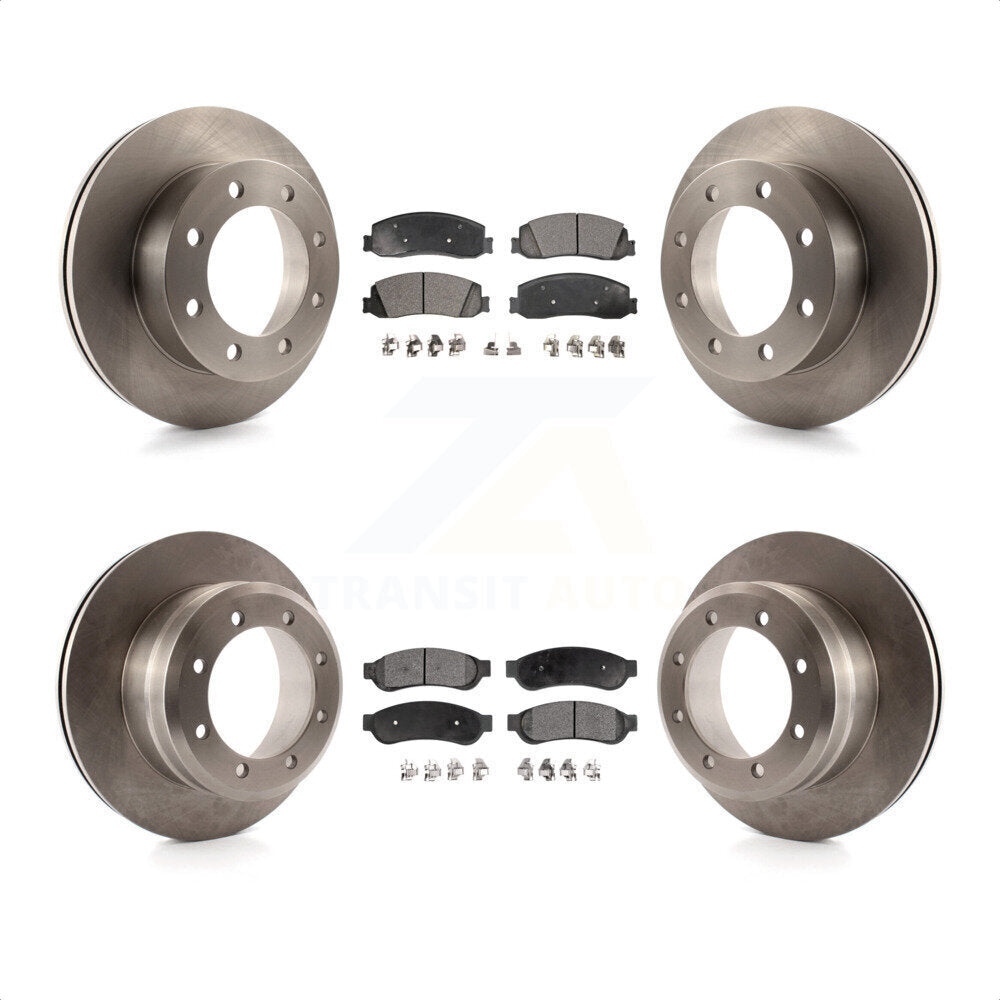 Front Rear Disc Brake Rotors And Semi-Metallic Pads Kit For Ford F-350 Super Duty F-450 K8F-100881 by Transit Auto