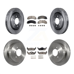 Front Rear Disc Brake Rotors And Semi-Metallic Pads Kit For 2010-2011 Ford F-150 With 6 Lug Wheels K8F-100889