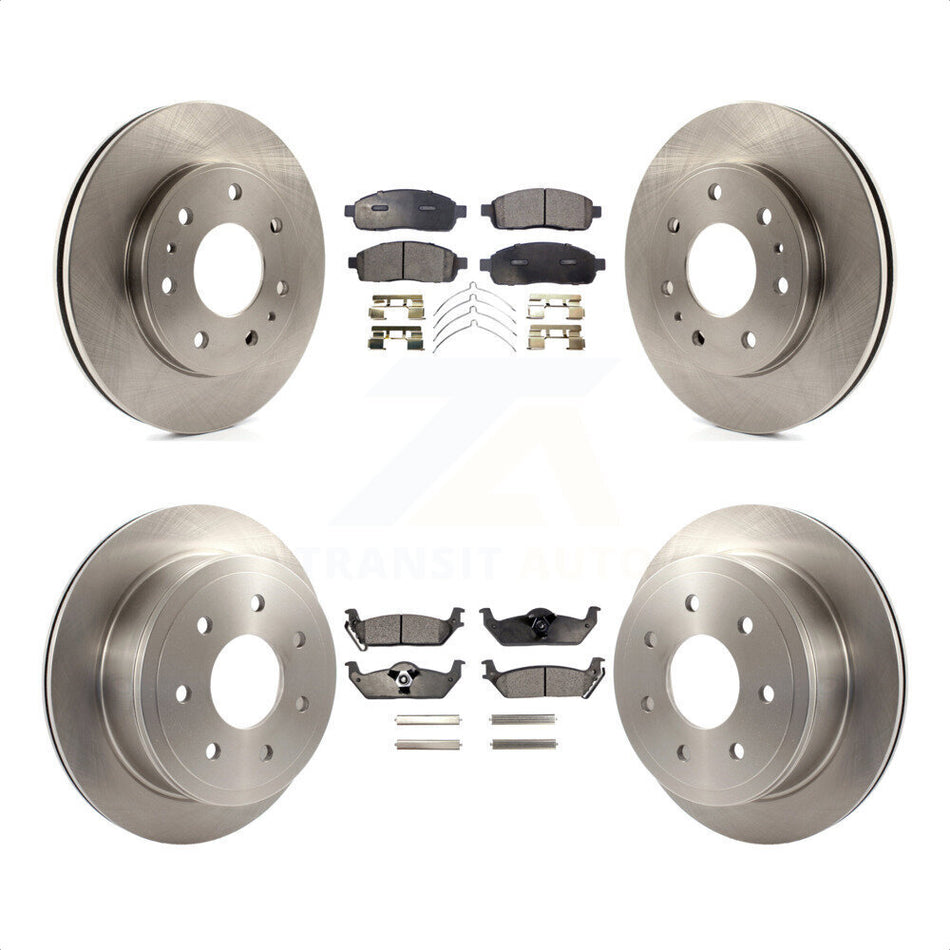 Front Rear Disc Brake Rotors And Semi-Metallic Pads Kit For 2009 Ford F-150 With 7 Lug Wheels K8F-100897 by Transit Auto