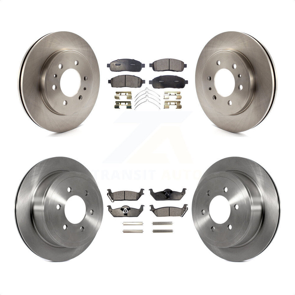 Front Rear Disc Brake Rotors And Semi-Metallic Pads Kit For 2009 Ford F-150 With 6 Lug Wheels K8F-100898 by Transit Auto