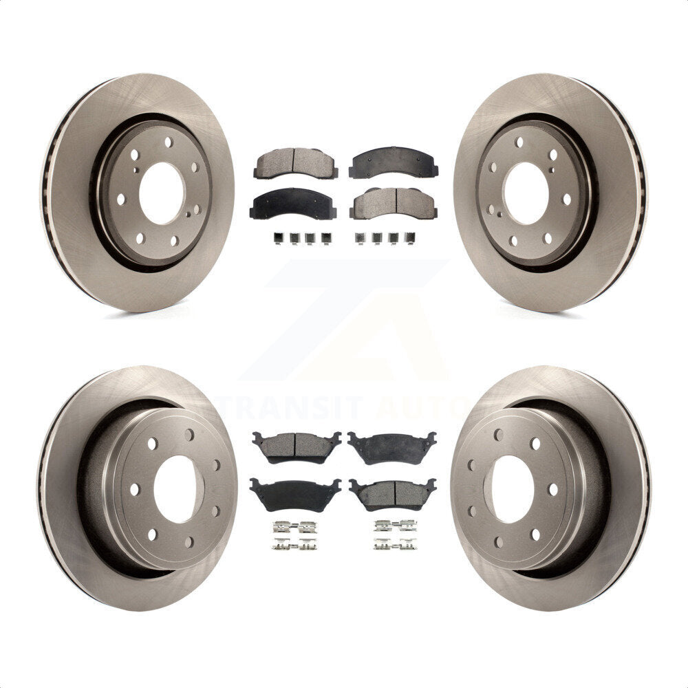 Front Rear Disc Brake Rotors And Semi-Metallic Pads Kit For 2012-2014 Ford F-150 With 7 Lug Wheels K8F-100905 by Transit Auto