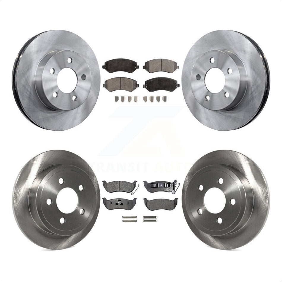 Front Rear Disc Brake Rotors And Semi-Metallic Pads Kit For 2003-2007 Jeep Liberty K8F-100939 by Transit Auto