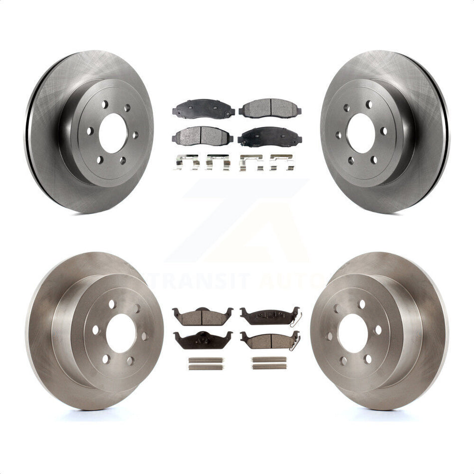 Front Rear Disc Brake Rotors And Semi-Metallic Pads Kit For 2003-2004 Dodge Dakota K8F-100952 by Transit Auto