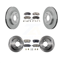 Front Rear Disc Brake Rotors And Semi-Metallic Pads Kit For Mitsubishi Lancer K8F-100964