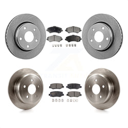 Front Rear Disc Brake Rotors And Semi-Metallic Pads Kit For Jeep Wrangler JK K8F-100971