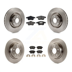 Front Rear Disc Brake Rotors And Semi-Metallic Pads Kit For 2014-2020 Fiat 500L K8F-100992