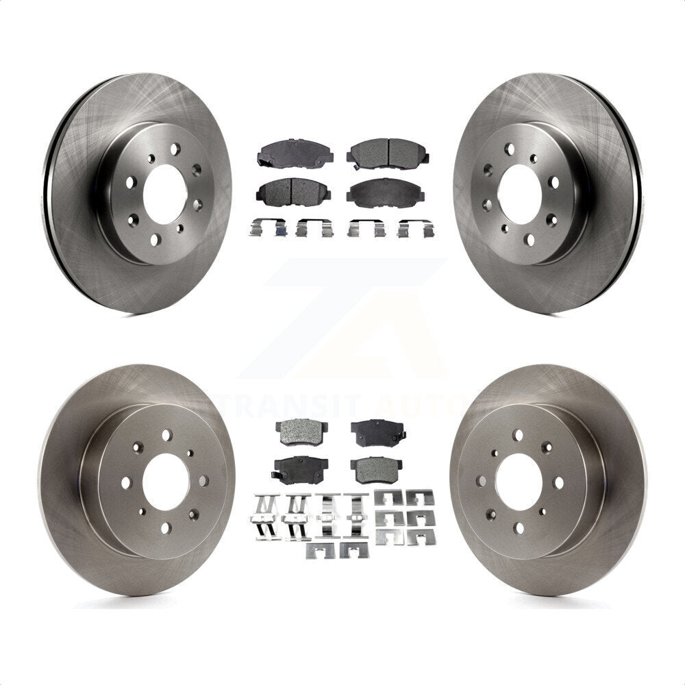 Front Rear Disc Brake Rotors And Semi-Metallic Pads Kit For Honda Civic Acura EL K8F-101002 by Transit Auto