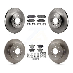 Front Rear Disc Brake Rotors And Semi-Metallic Pads Kit For Honda Civic Acura EL K8F-101002