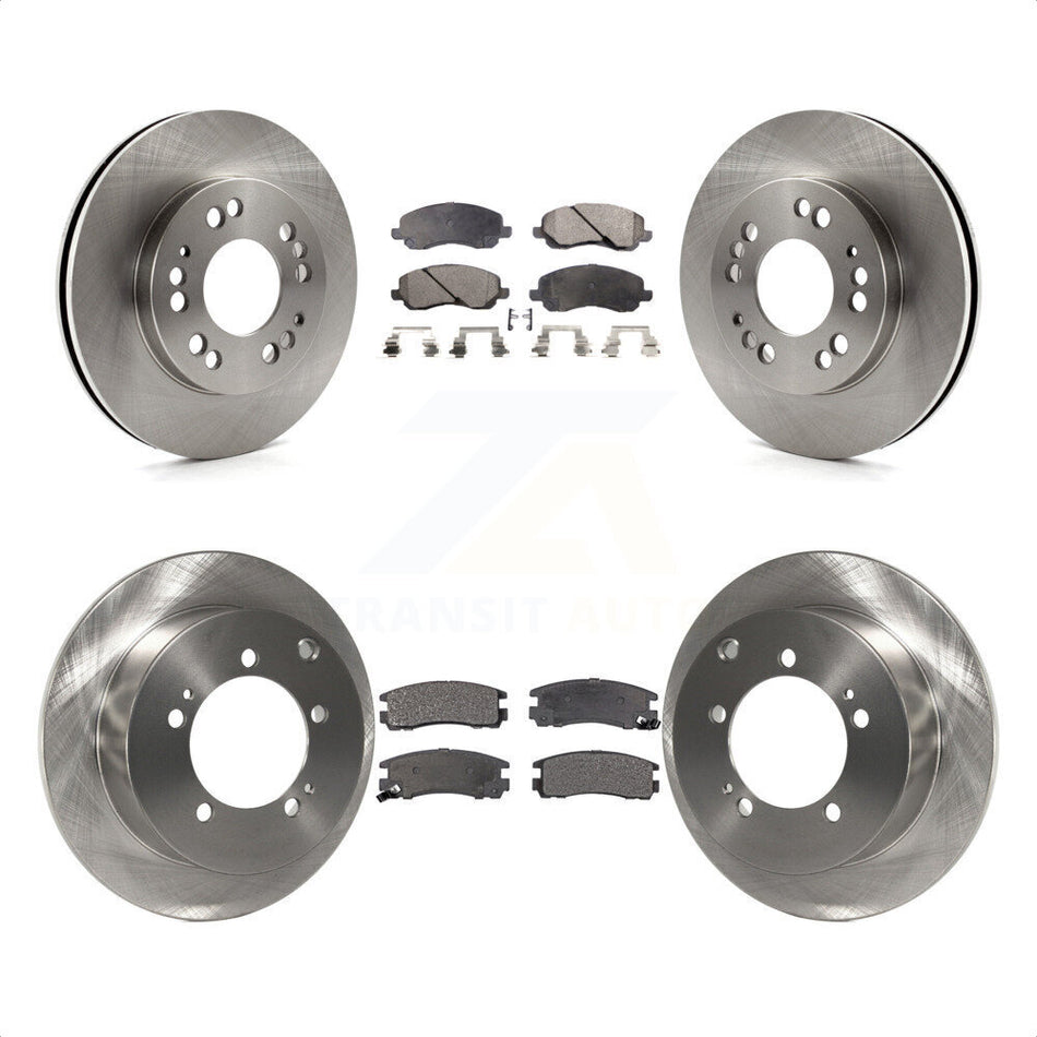 Front Rear Disc Brake Rotors And Semi-Metallic Pads Kit For 2001 Mitsubishi Eclipse 2.4L From 06 01 K8F-101010 by Transit Auto