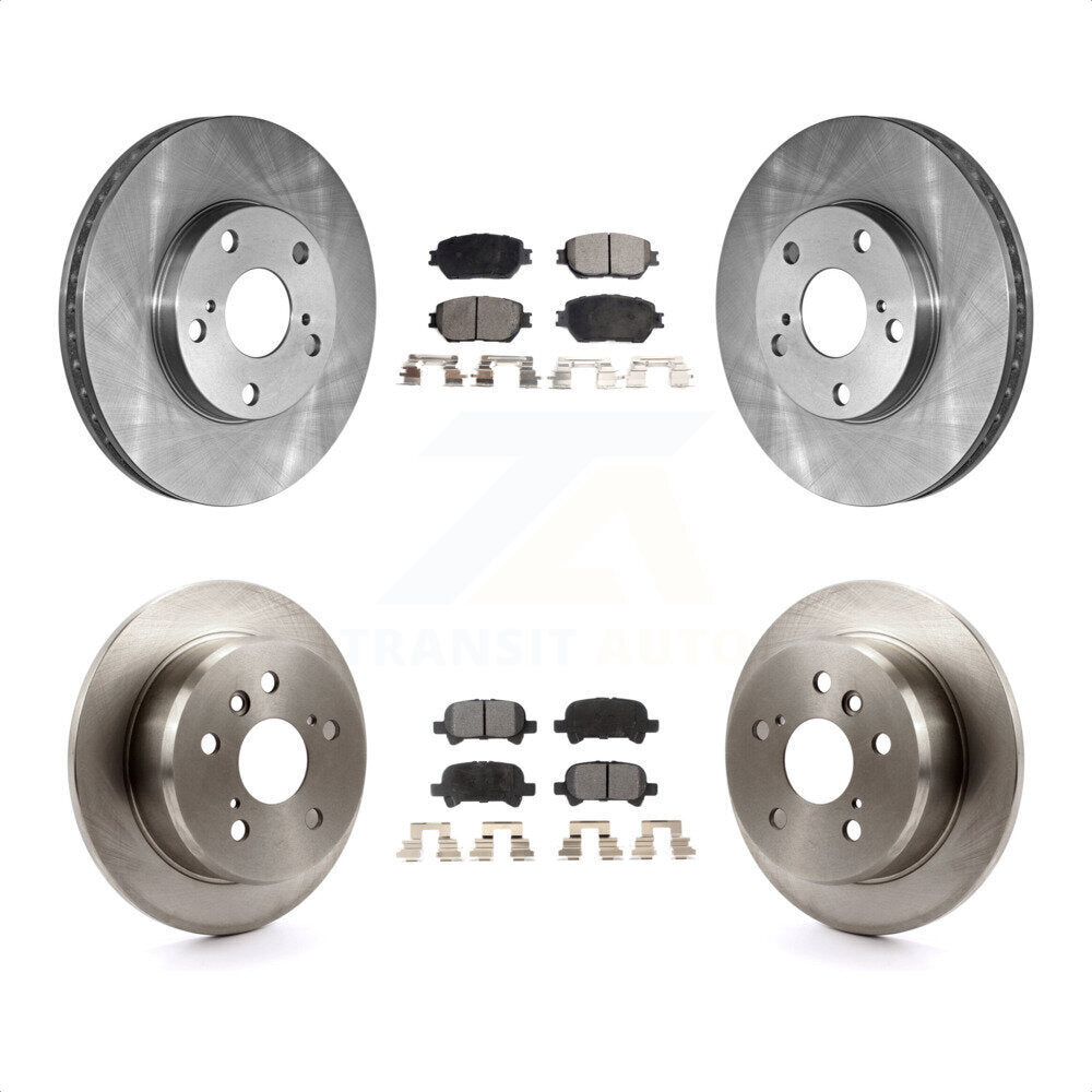 Front Rear Disc Brake Rotors And Semi-Metallic Pads Kit For 2005-2006 Toyota Camry Base LE Vehicles Manufactured In USA K8F-101016 by Transit Auto